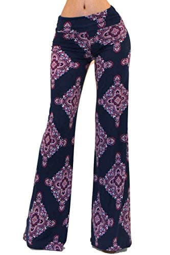 Vivicastle Women's USA Fold-Over High-Waist Wide Leg Pants