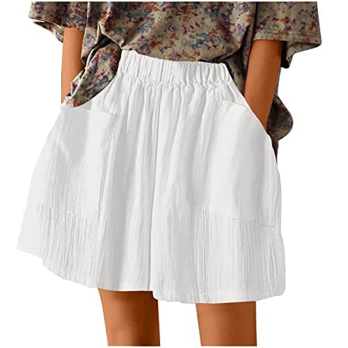 Yxzogd Women's Stretch Linen Bermuda Shorts for Summer Casual Wear
