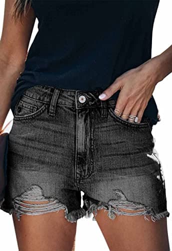Metietila Women's Casual High Waisted Denim Shorts