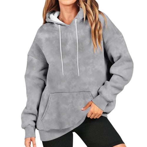 GOFULY Women's Oversized Camo Hoodie with Maple Leaf Print