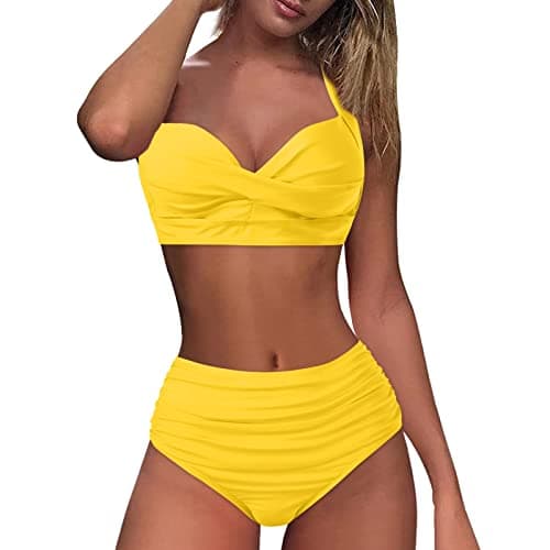 Women's Vintage Polka Dot High Waisted Swimsuit Set