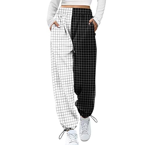Y2K Aesthetic Women's High-Waisted Cinch Bottom Sweatpants with Pockets