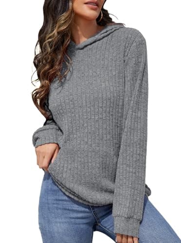 Bosmeer Women's Long Sleeve Shirts with Kangaroo Pocket & Hood Fall Pullovers
