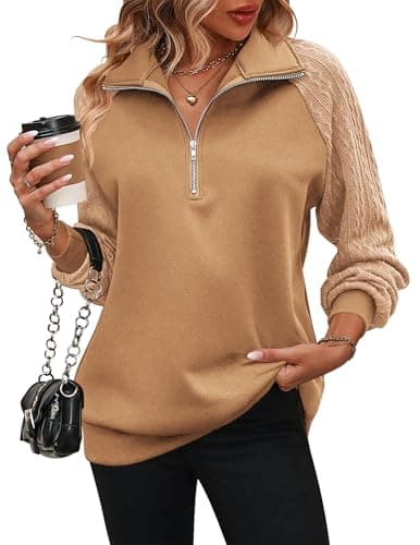 Women's Quarter Zip Fleece Pullover Sweatshirt