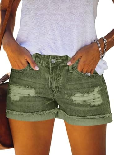 JOCAFIYE Women's High Waisted Ripped Jean Shorts