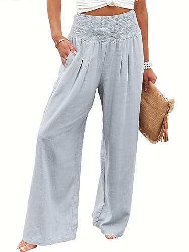 ANRABESS Women Linen Palazzo Pants