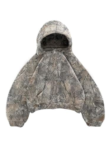 Pooyikoi Leopard Print Oversized Camo Hoodie for Women - Y2K Graphic Hoodie with Pocket