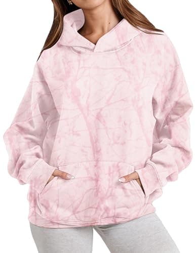 Eutten Womens Camo Hoodies Maple Leaf Print Oversized Fleece Sweatshirt with Pocket