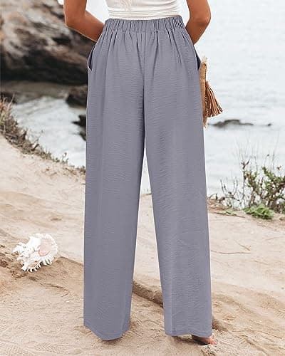 Wide Leg Business Work Pants with Pocket for Women