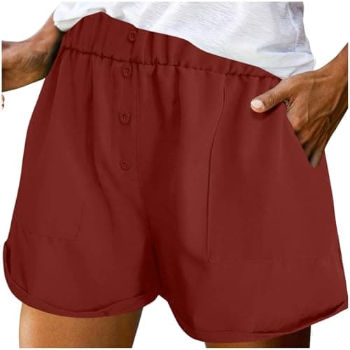Plus Size High Waist Casual Shorts with Pockets for WomenComfortable Jogger Pants