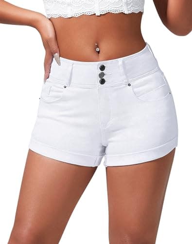 Rosswear Women's High-Waisted Stretch Denim Shorts