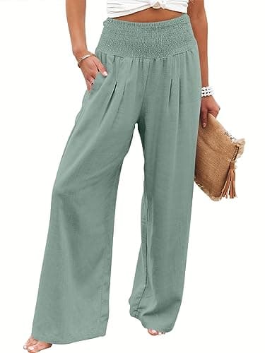 ANRABESS Women Linen Palazzo Pants