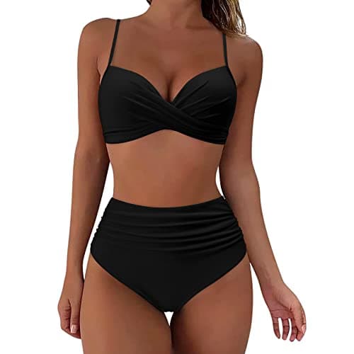 Women's Vintage Polka Dot High Waisted Swimsuit Set