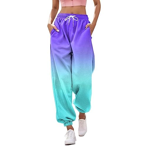Y2K Aesthetic Women's High-Waisted Cinch Bottom Sweatpants with Pockets