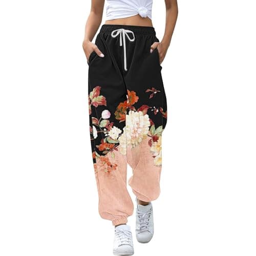 Y2K Aesthetic Women's High-Waisted Cinch Bottom Sweatpants with Pockets