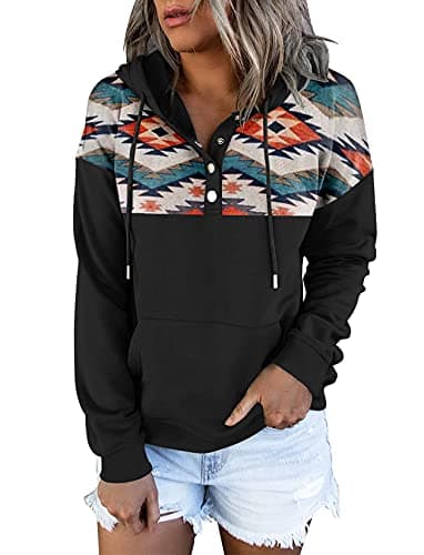 Women's Tie Dye Hoodie with Colorblock Design and Pocket