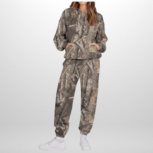 Weinexra Women's Camo Oversized Hoodie & Pants Set