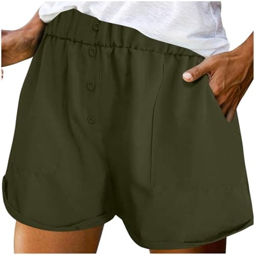 Plus Size High Waist Casual Shorts with Pockets for WomenComfortable Jogger Pants