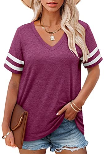 Angerella Women's Casual V-Neck Summer Tunic Tops