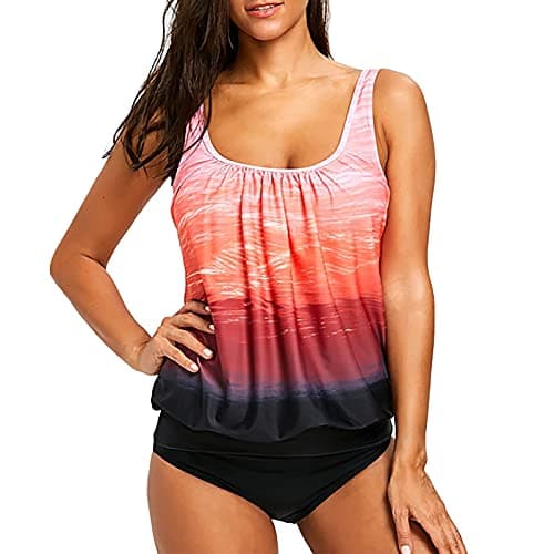 LCMTWX Tummy Control Solid Color Swimsuit for Women