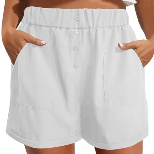 Plus Size High Waist Casual Shorts with Pockets for WomenComfortable Jogger Pants