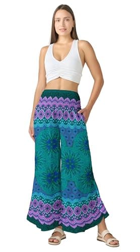 Joob Joob Flowy Women's Wide Leg Boho Harem Pants with Pockets