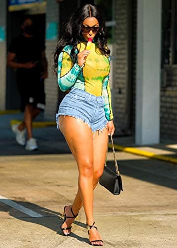 SIAEAMRG High Waisted Womens Summer Stretchy Denim Shorts