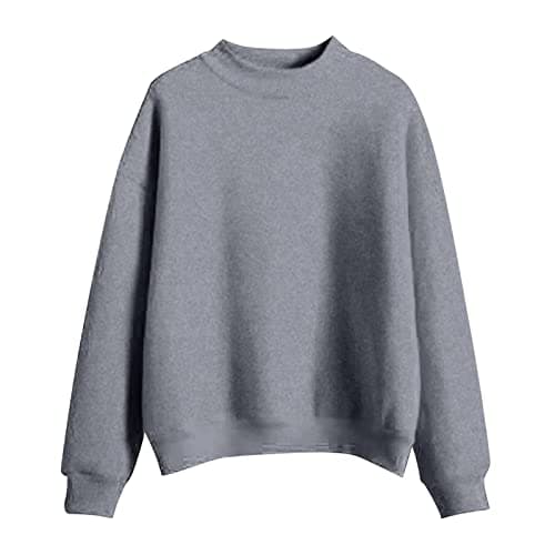 Trendy Women's Thick Solid Color Sweatshirt for Fall Winter Outdoor Activities