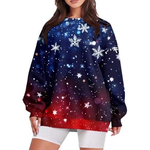 GOFULY Oversized Camo Pullover Sweatshirt for Women