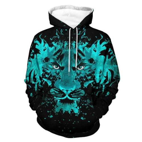 Anger Tiger Hoodies for Men 3D Print Pullover Sweatshirt