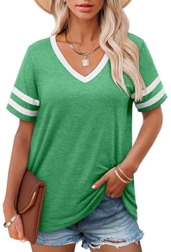 Angerella Women's Casual V-Neck Summer Tunic Tops