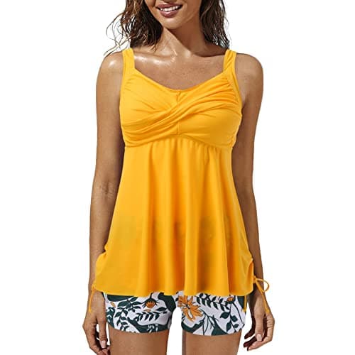 LCMTWX Tummy Control Solid Color Swimsuit for Women