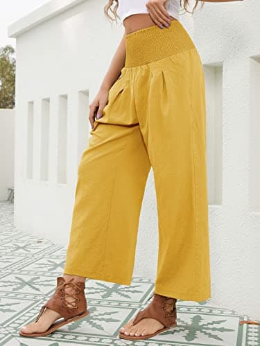 QIANXIZHAN Women's Cropped Wide Leg Palazzo Pants
