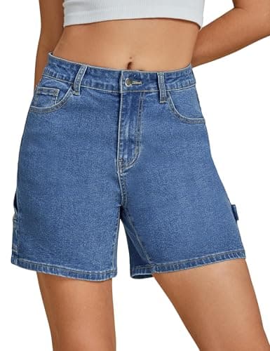 Luvamia High-Waisted Trendy Casual Denim Jorts for Women Cutoff Shorts with Pockets
