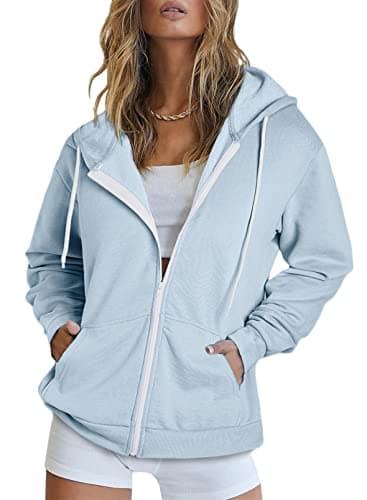 Women's Full Zip Hoodie Sweatshirt Coat with Pockets