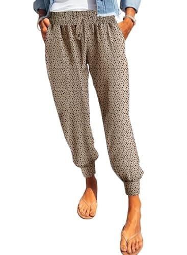 Dokotoo Women's Soft Casual Elastic Waist Jogger Pants with Pockets