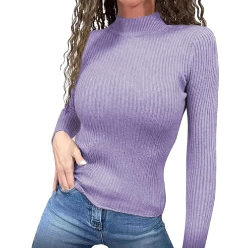 Stretchy Women's Long Sleeve Fitted Knit Top