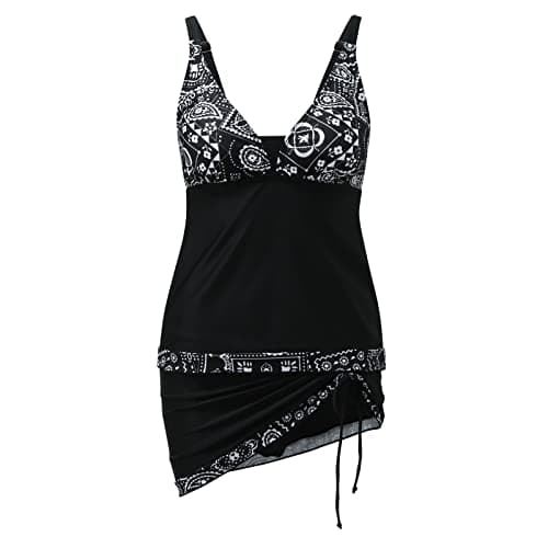 LCMW Women's Flowy Control Top Bikini with Boyshorts