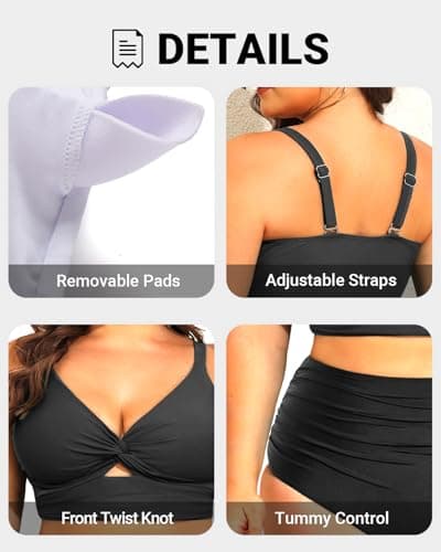 Daci Plus Size Knot Twist High Waisted Bikini Tummy Control_swimsuits 2025