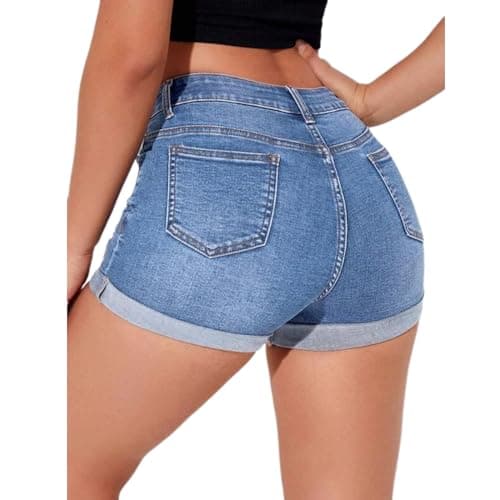 Tegmow Women's Summer Ripped Distressed Denim Shorts