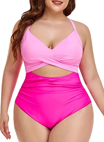 Women's Tummy Control One Piece Swimsuit with Cutout Detail