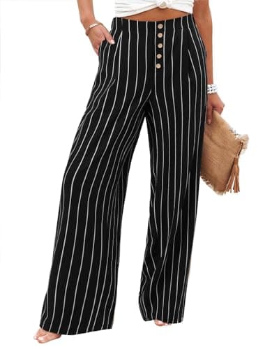 Women's High Waist Wide Leg Business Trousers