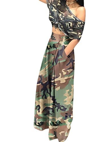 Adilaca Women's Wide Leg Pants - Flowy High Waisted Casual Palazzo