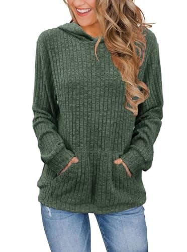 Bosmeer Women's Long Sleeve Shirts with Kangaroo Pocket & Hood Fall Pullovers
