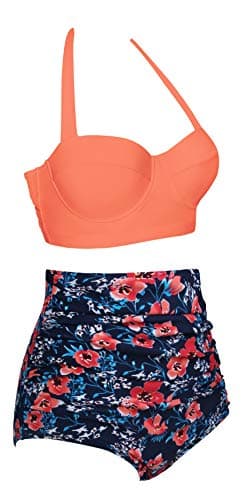 Vintage Polka Dot High Waisted Bikini Set for Women