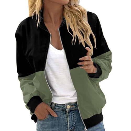 Lolvmvchi Women's Red Jean Windbreaker Jacket with Zipper Fleece Rain Outerwear