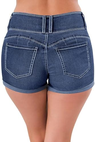 Rosswear Women's High-Waisted Stretch Denim Shorts