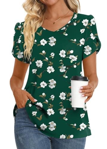 Womens Summer V Neck Chiffon Tunic Tops M-3XL