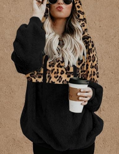 Romanstii Women's Casual Double Fuzzy Sweatshirt Hoodie Outwear S-XXL