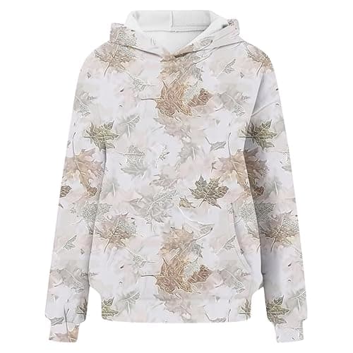 Ceboyel Womens Maple Leaf Camo Oversized Hoodie Trendy Teen Girls Fashion
